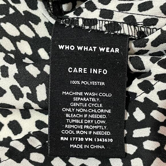 Who What Wear Domino Dot Sleeveless Top - Black/White - XXL - Picture 9 of 9